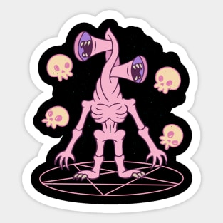 Kawaii Pastel Goth Creepy Siren Head Ritual Summon Sticker